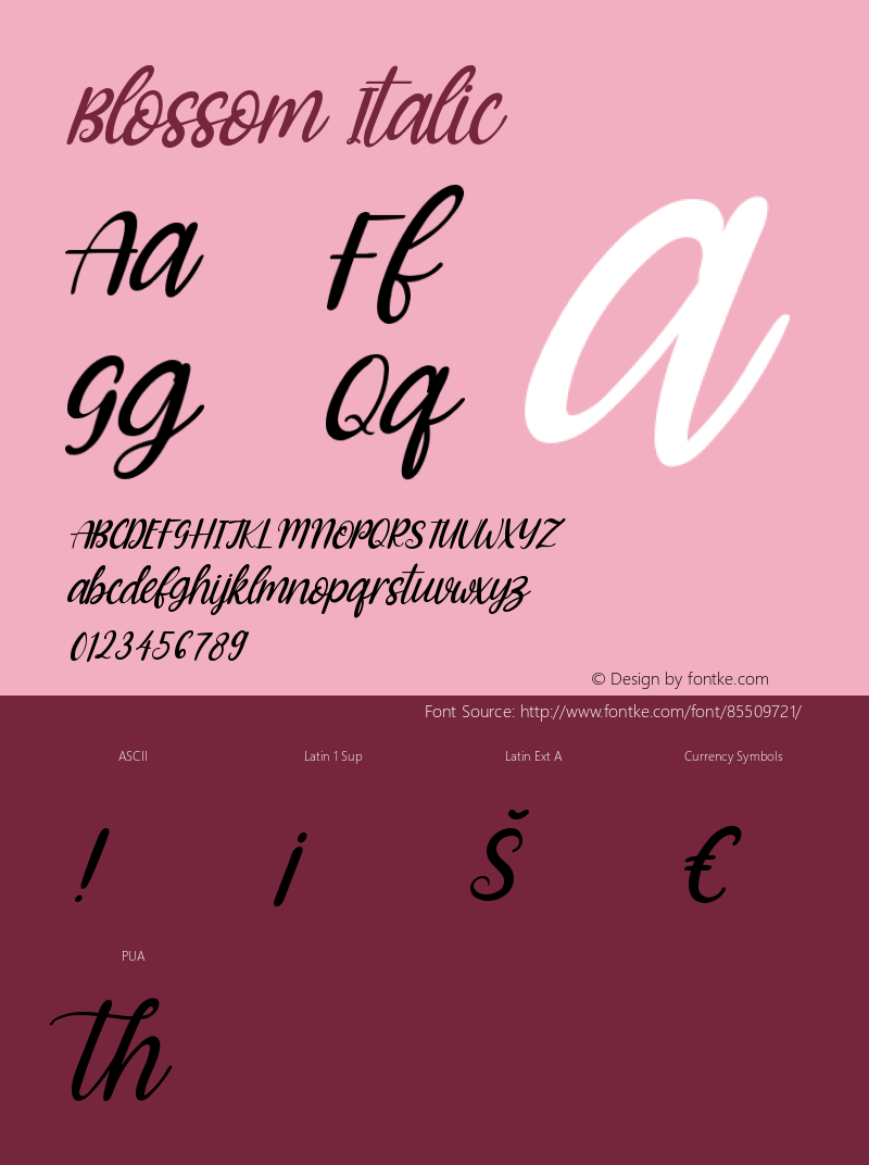 Blossom Italic Version 1.00;September 6, 2020;FontCreator 12.0.0.2563 64-bit Font Sample