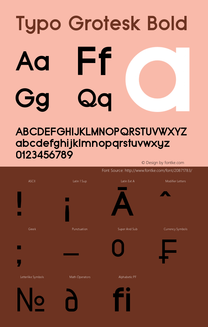 Typo Grotesk Bold Version 1.00 February 12, 2015, initial release Font Sample