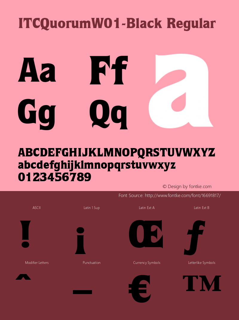 ITCQuorumW01-Black Regular Version 1.00 Font Sample