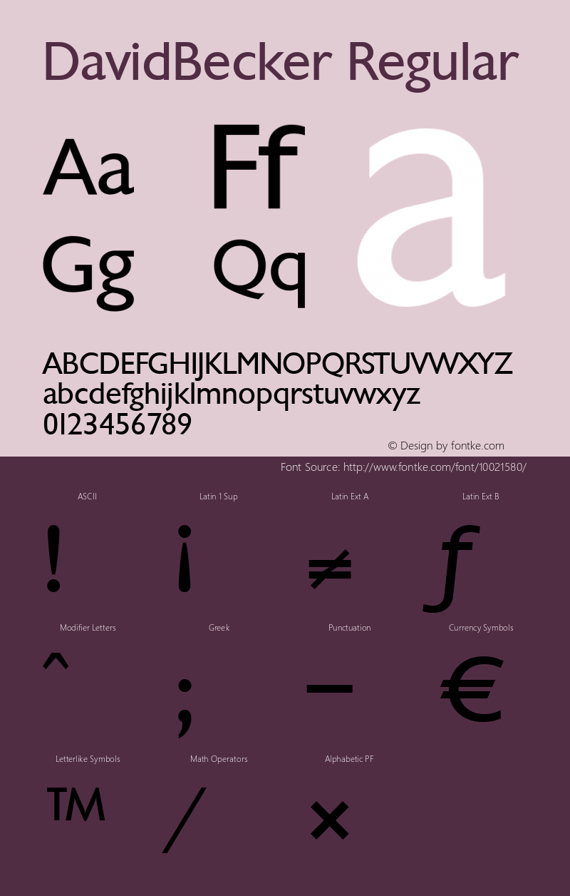 DavidBecker Regular 001.000 Font Sample