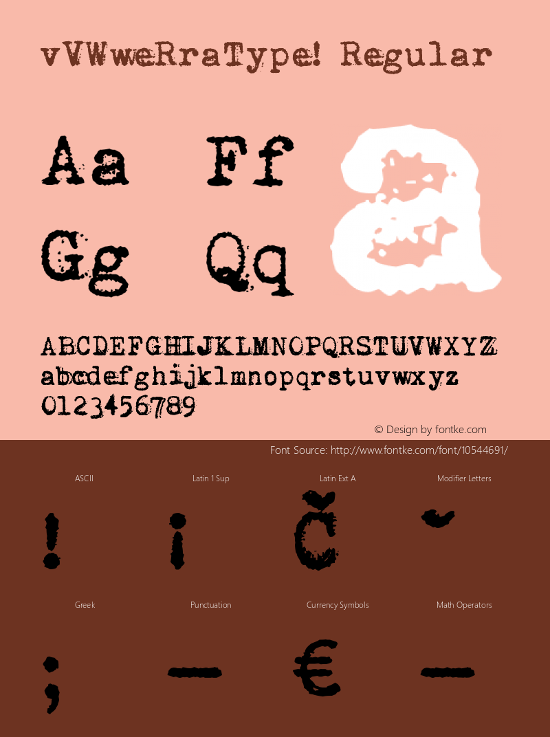 vVWweRraType! Regular Version 1.2, March 2, 2014 Font Sample