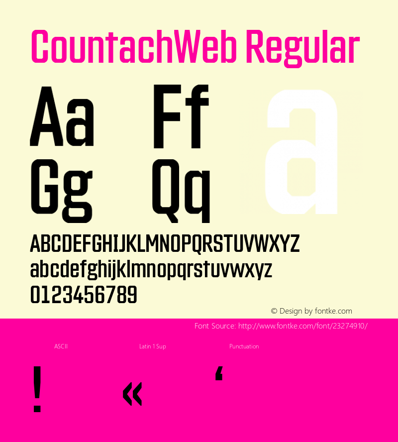 CountachWeb Regular Version 1.002;PS 1.2;hotconv 1.0.72;makeotf.lib2.5.5900; ttfautohint (v1.3.34-f4db) Font Sample