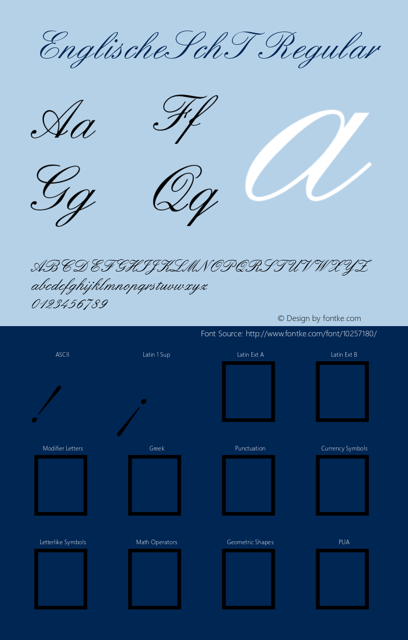 EnglischeSchT Regular Version 001.005 Font Sample