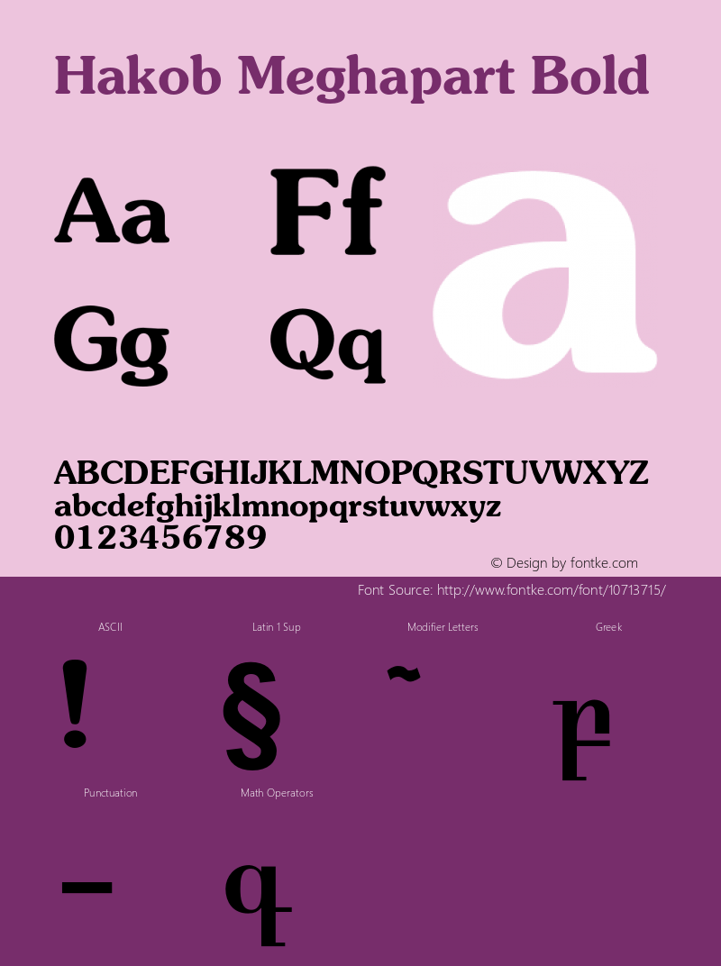 Hakob Meghapart Bold OTF 2.900;PS 002.090;Core 1.0.29 Font Sample