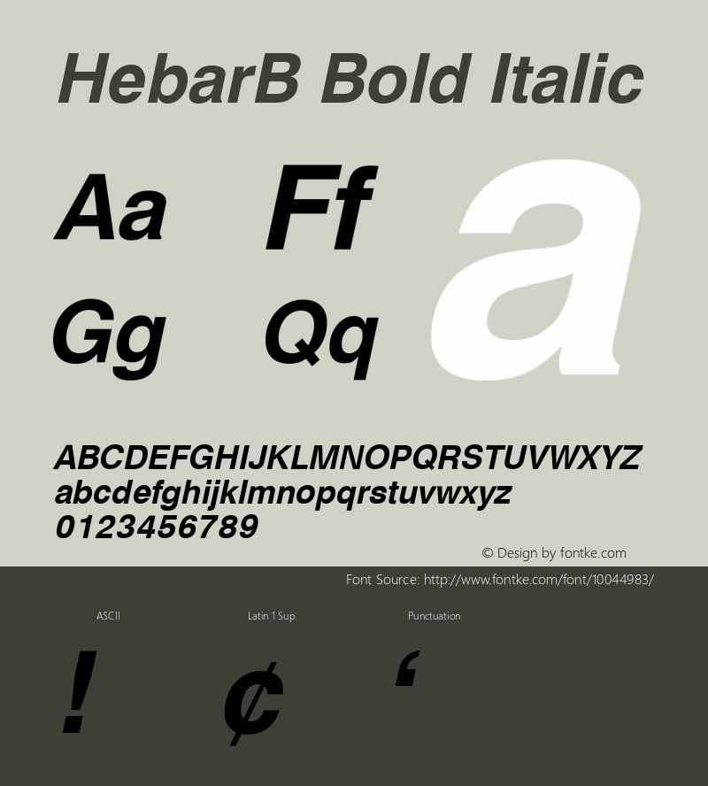 HebarB Bold Italic 001.001 Font Sample