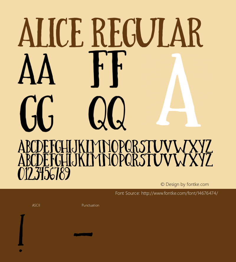 Alice Regular Version 1.00 2014 Font Sample