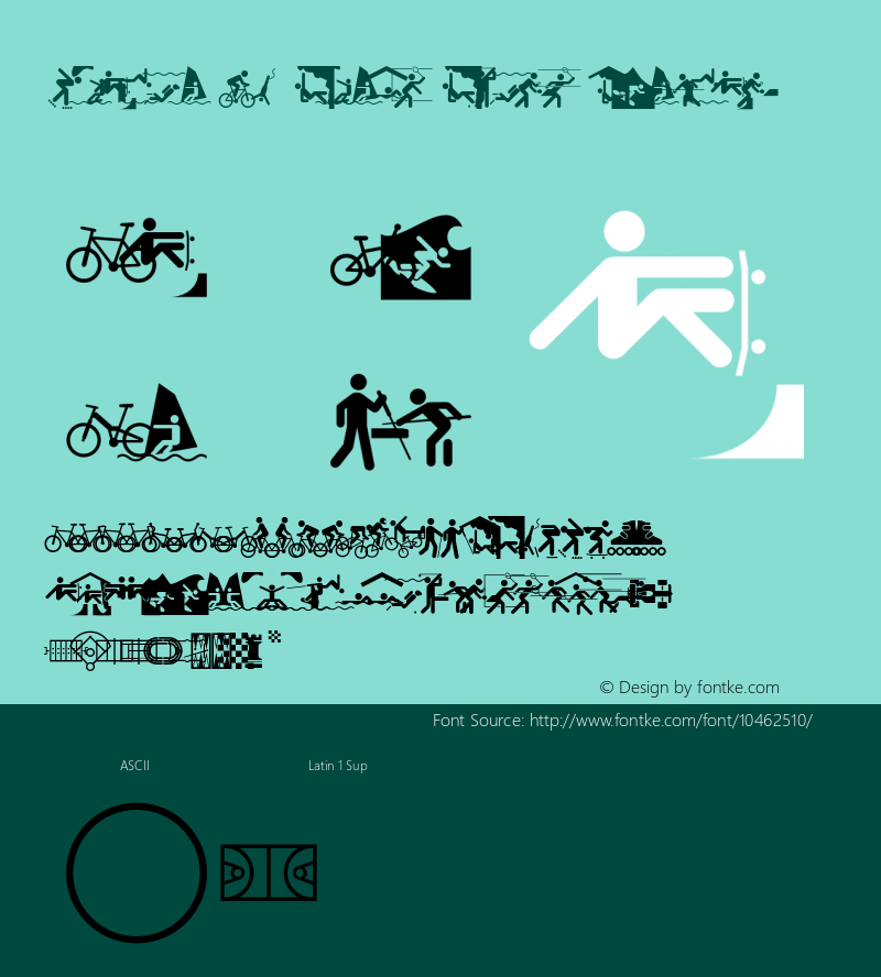 Vialog LT Signs Sport Regular Version 1.02;2005 Font Sample