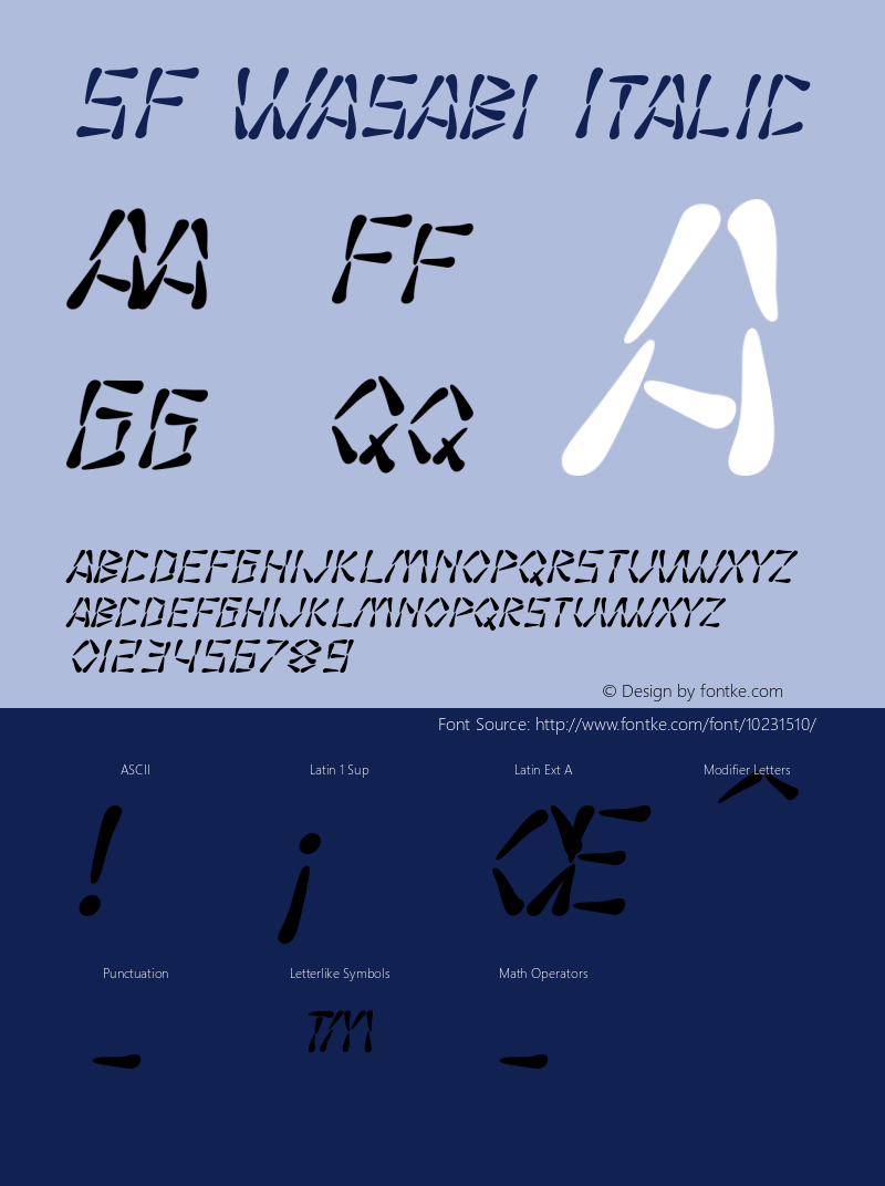 SF Wasabi Italic v1.0 - Freeware Font Sample