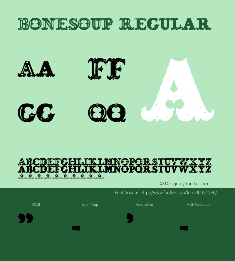 BONESOUP Regular Version 1.000;PS 001.001;hotconv 1.0.56 Font Sample