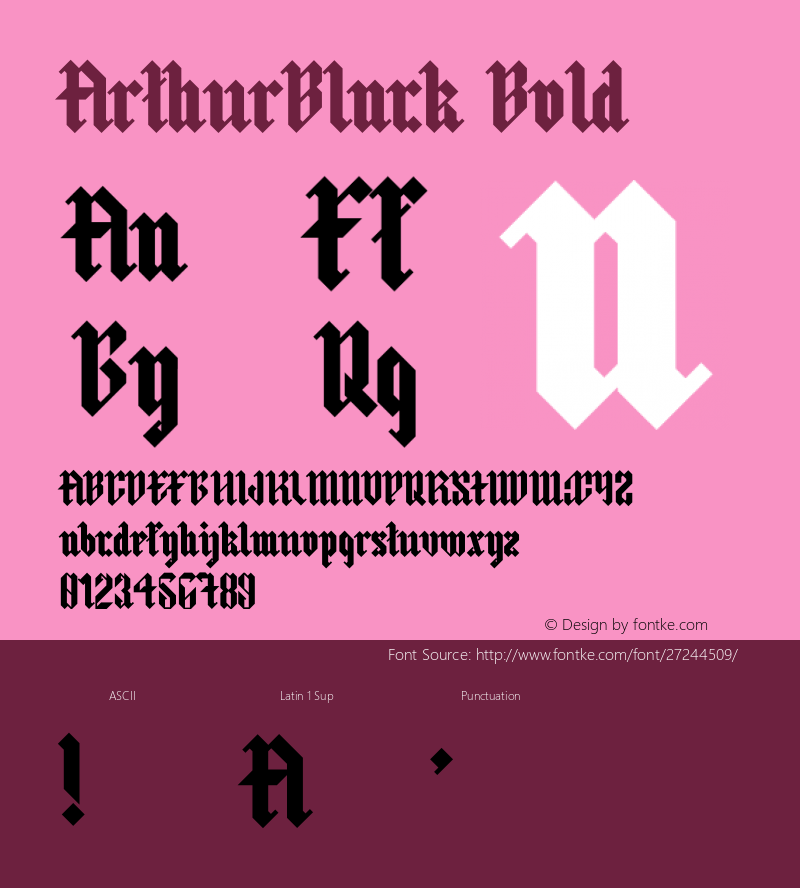 ArthurBlack Bold Version 1.002;Fontself Maker 3.0.1 Font Sample
