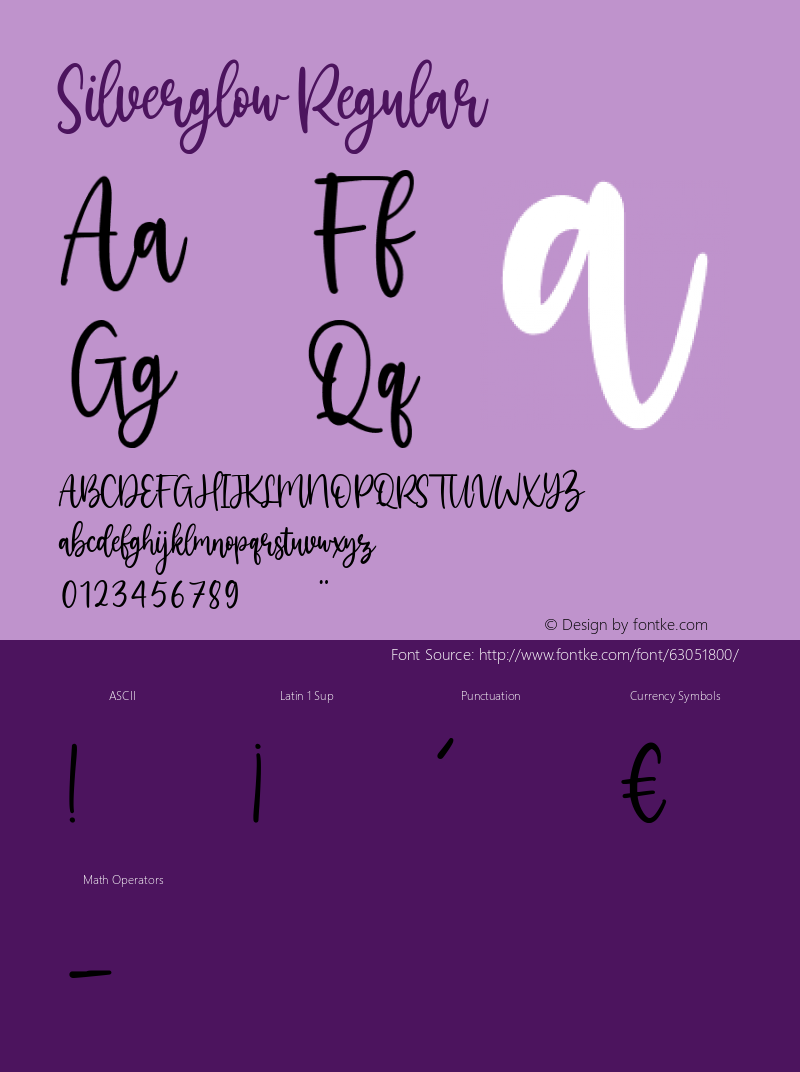 Silverglow Version 1.00;May 4, 2020;FontCreator 12.0.0.2547 64-bit Font Sample