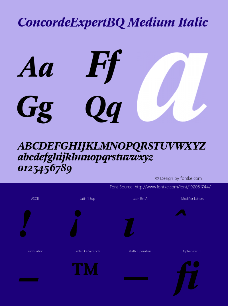 ConcordeExpertBQ Medium Italic 001.000图片样张