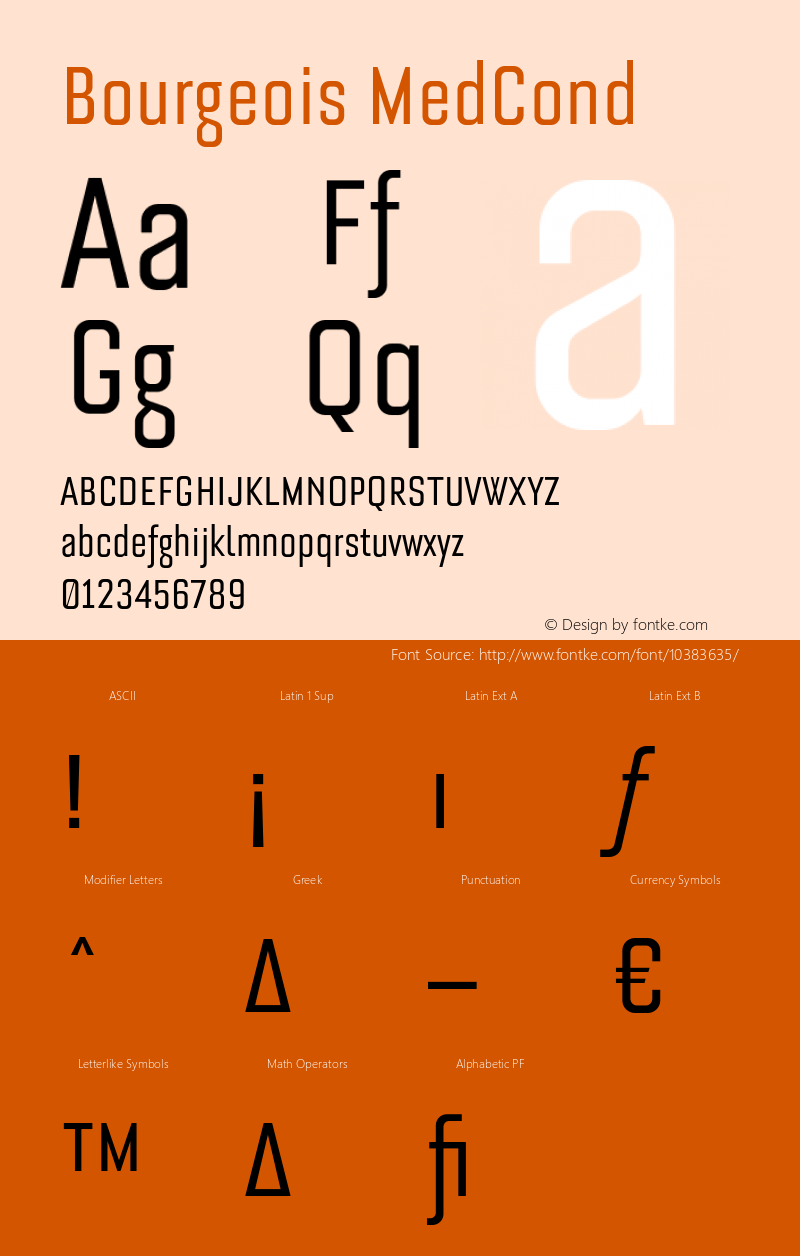 Bourgeois MedCond 001.000 Font Sample