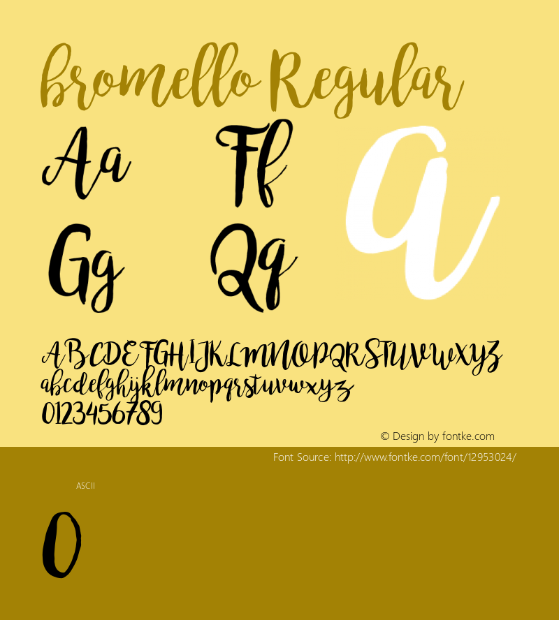 bromello Regular Version 1.000 Font Sample