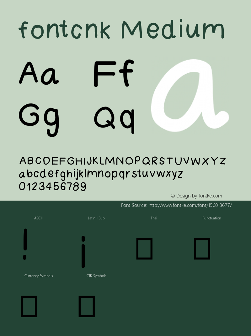 fontcnk Version 001.000 Font Sample