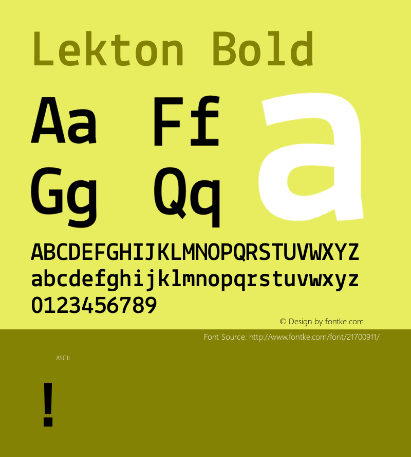 Lekton Bold  Font Sample