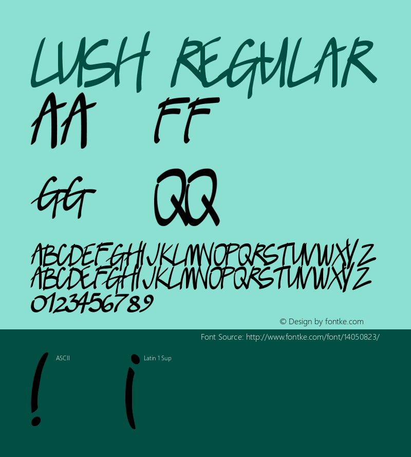 Lush Regular Version 1.0 Font Sample