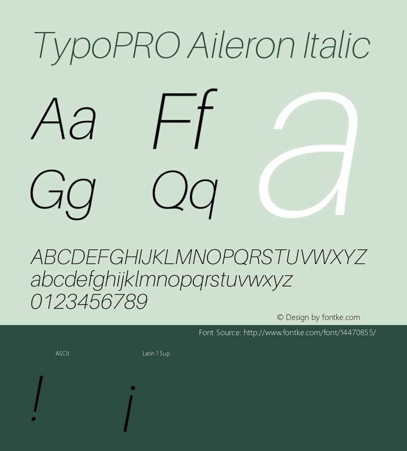 TypoPRO Aileron Italic Version 1.000;PS 001.000;hotconv 1.0.70;makeotf.lib2.5.58329 Font Sample