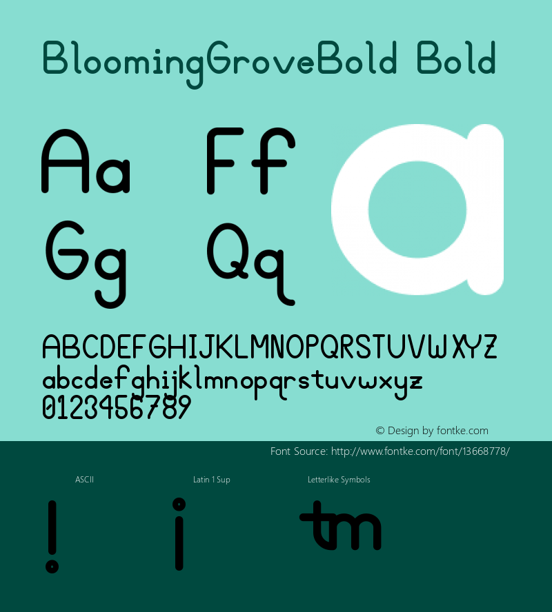 BloomingGroveBold Bold Version 006.000  Font Sample