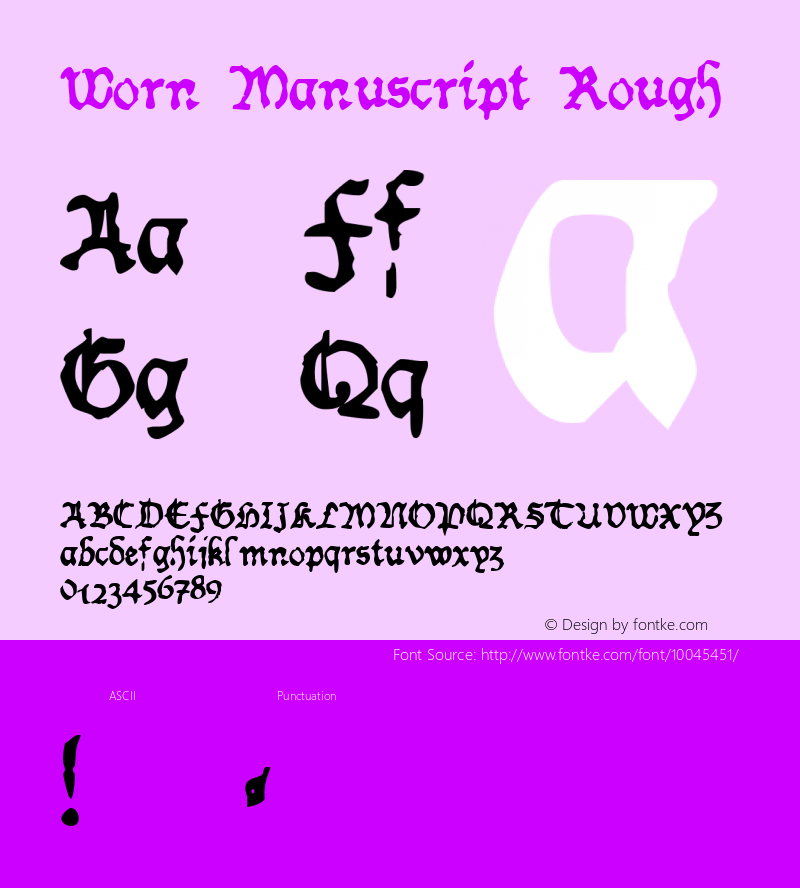 Worn Manuscript Rough Unknown Font Sample