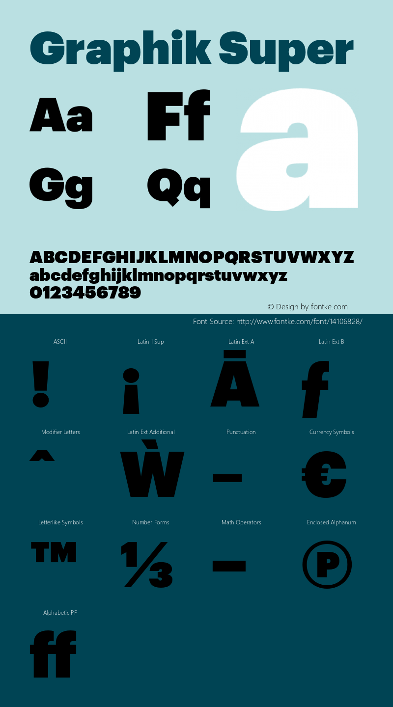 Graphik Super Version 1.001;PS 001.001;hotconv 1.0.57;makeotf.lib2.0.21895 Font Sample