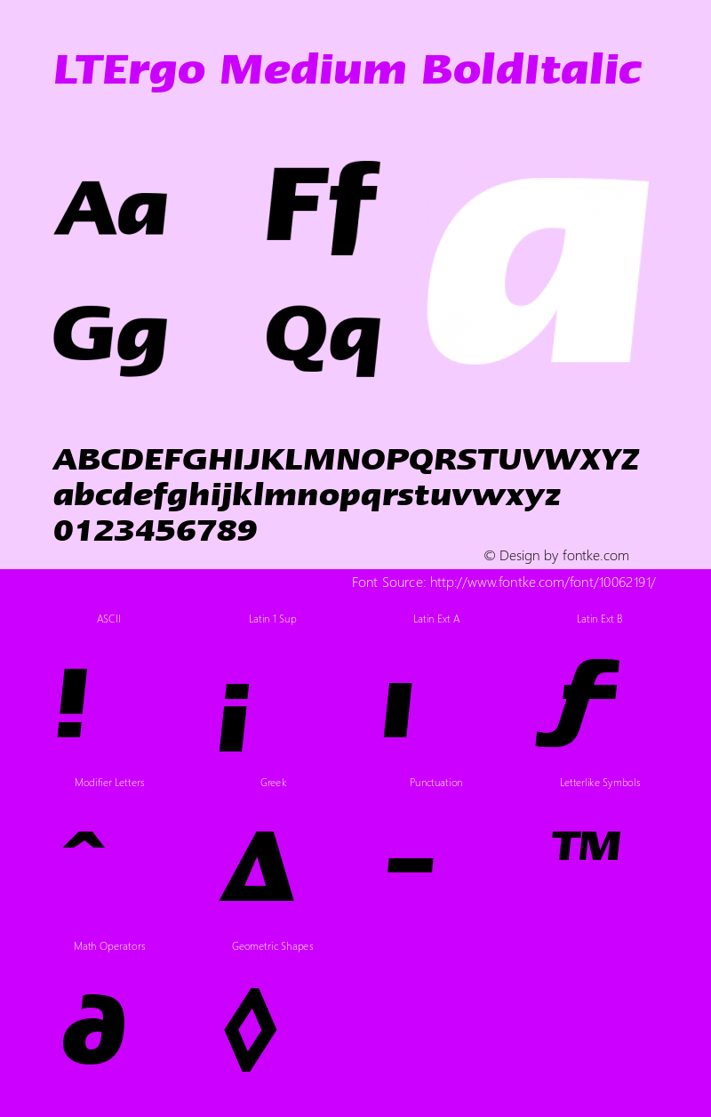 LTErgo Medium BoldItalic 14.09.1997 Font Sample