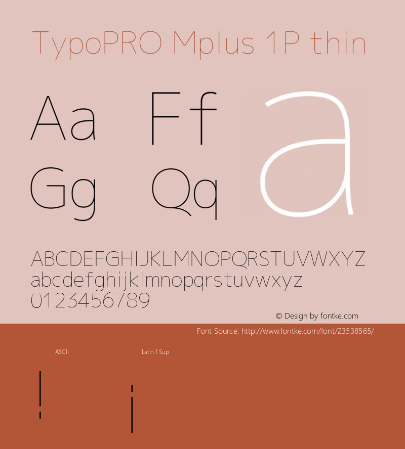 TypoPRO Mplus 1P thin  Font Sample