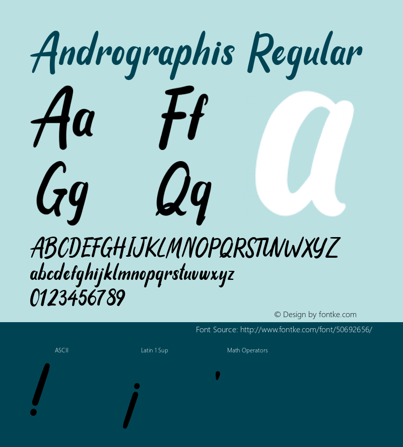 Andrographis Version 1.00 Font Sample