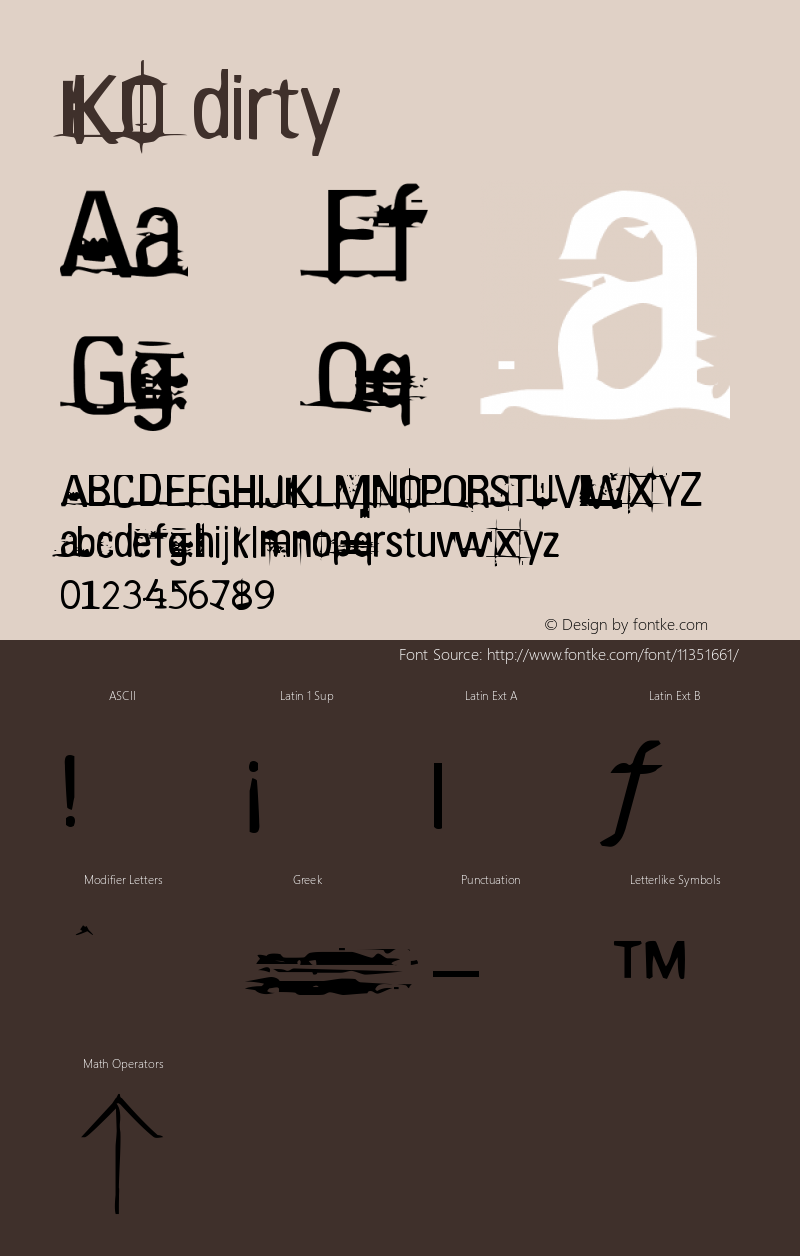 KO dirty Version 001.000 Font Sample