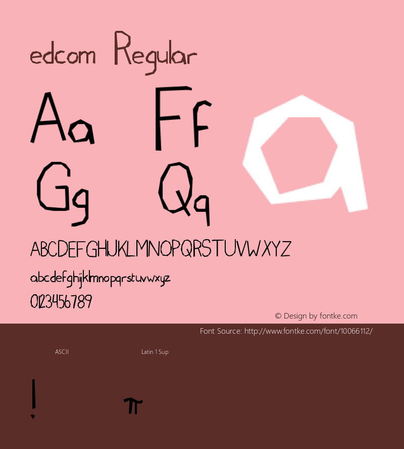 edcom Regular Unknown Font Sample