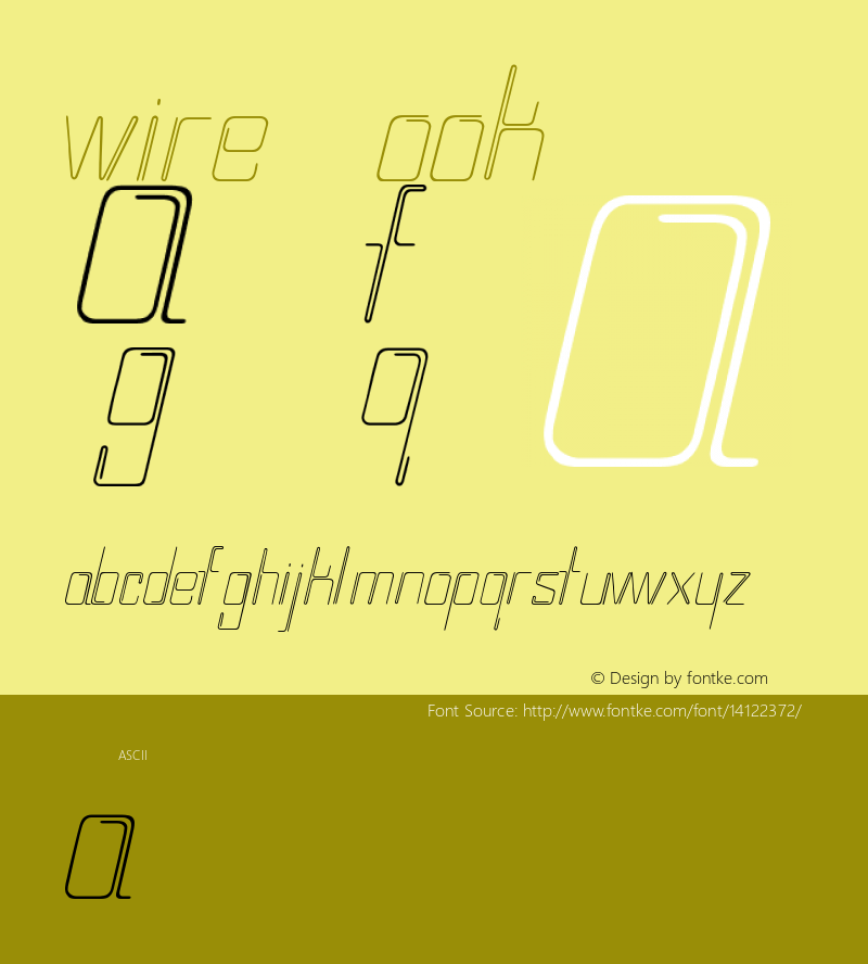 wire Book Version 1.0 Font Sample