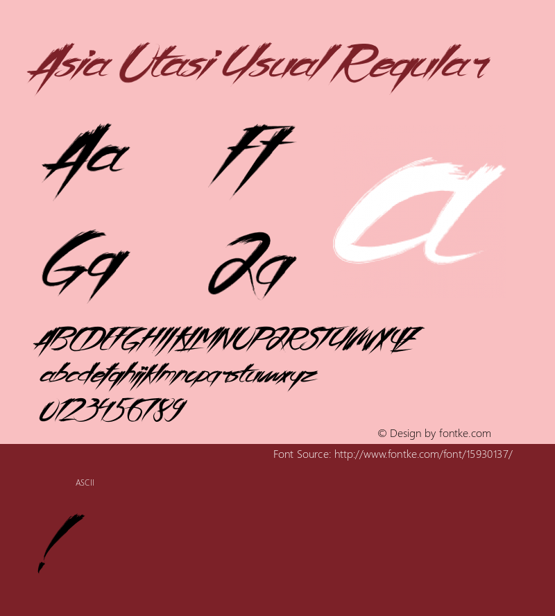 Asia Otasi Usual Regular 1.000 Font Sample