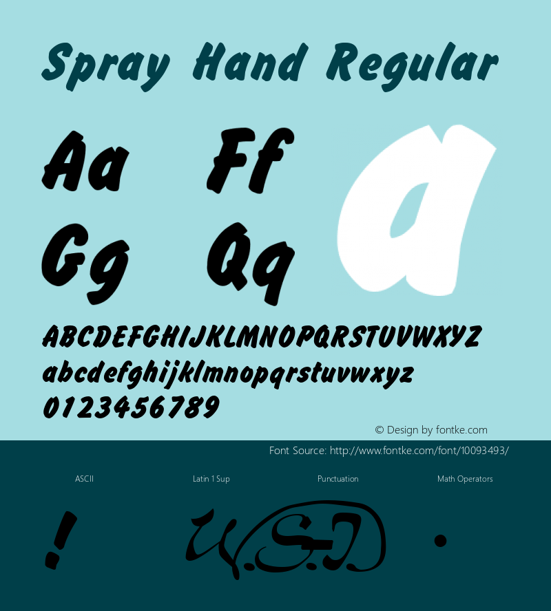 Spray Hand Regular Unknown Font Sample