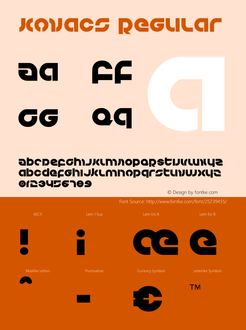 Kovacs Version 2.0; 2016 Font Sample