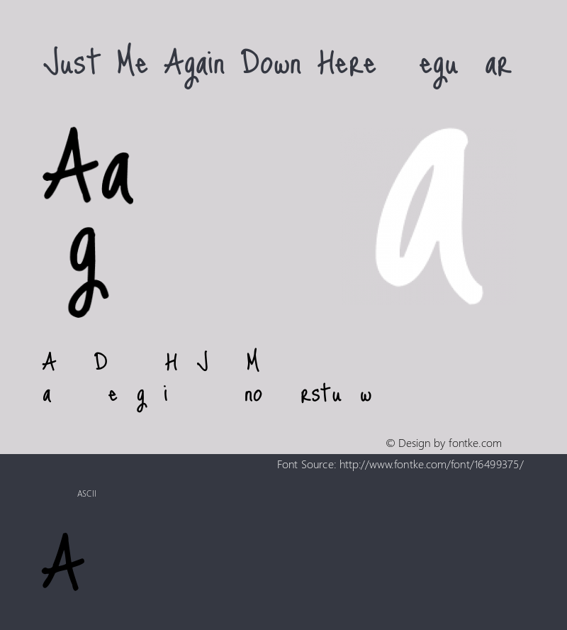 Just Me Again Down Here Regular Version 1.002 2007 Font Sample