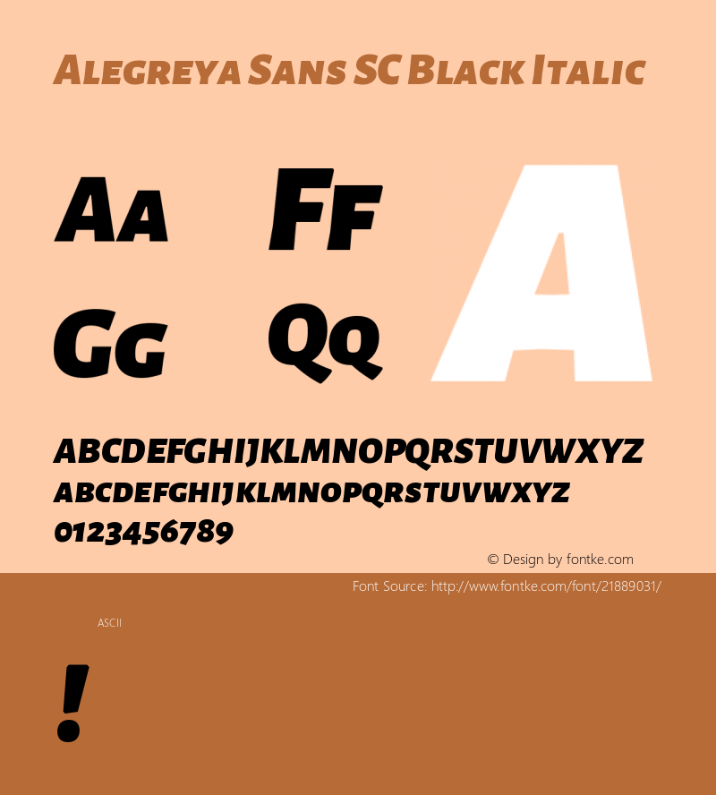 AlegreyaSansSCBlack Version 1.0 Font Sample