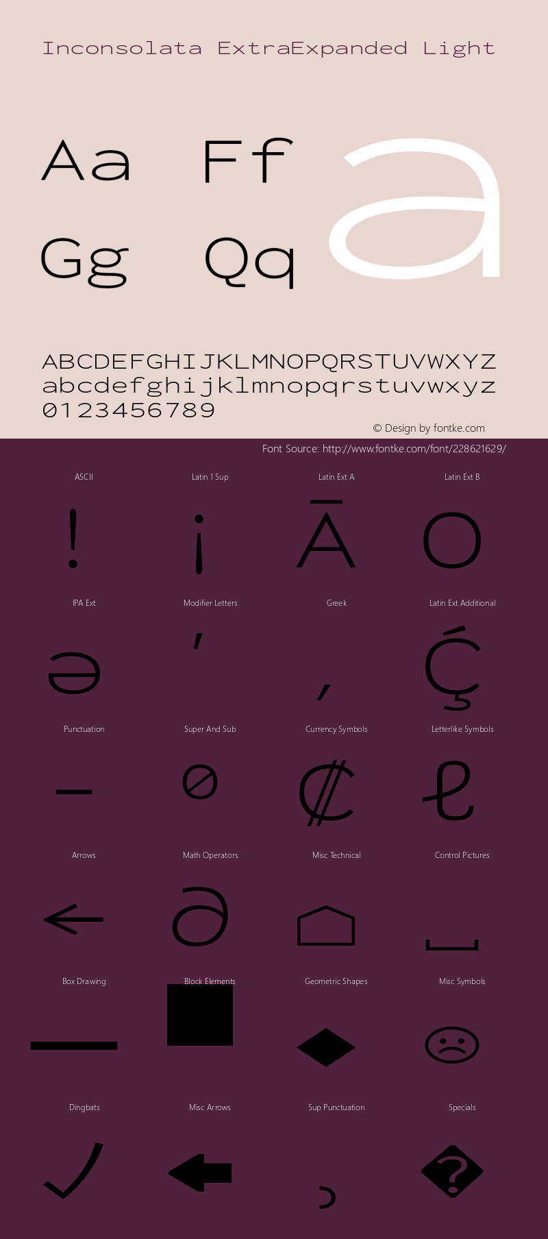 Inconsolata ExtraExpanded Light Version 3.001图片样张