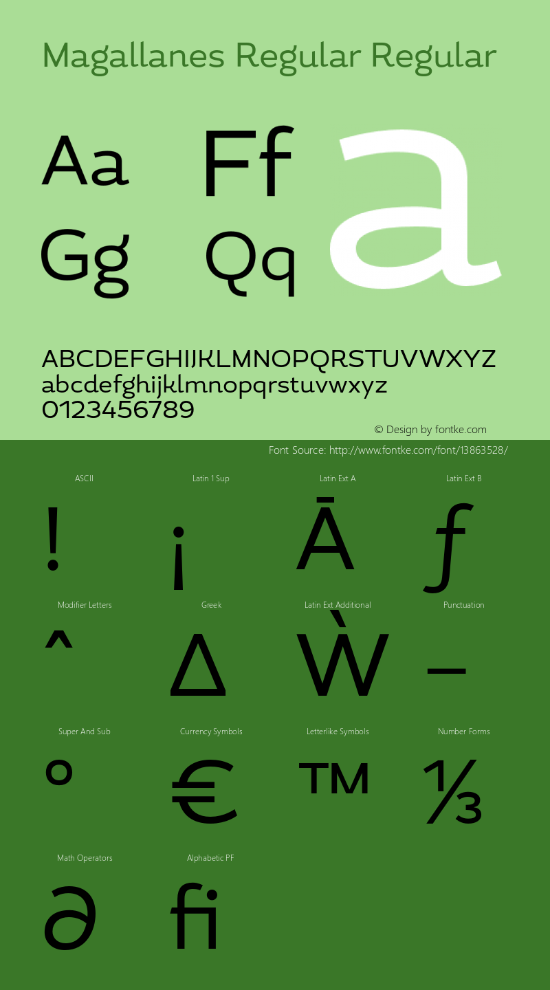 Magallanes Regular Regular 1.000 Font Sample