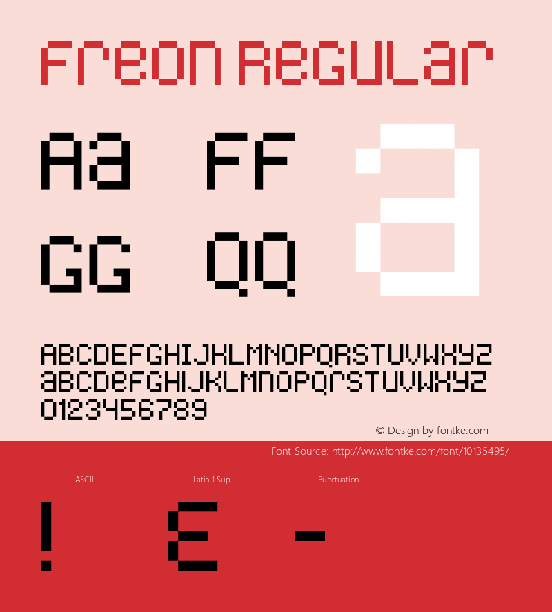 Freon Regular Macromedia Fontographer 4.1 1/15/99 Font Sample