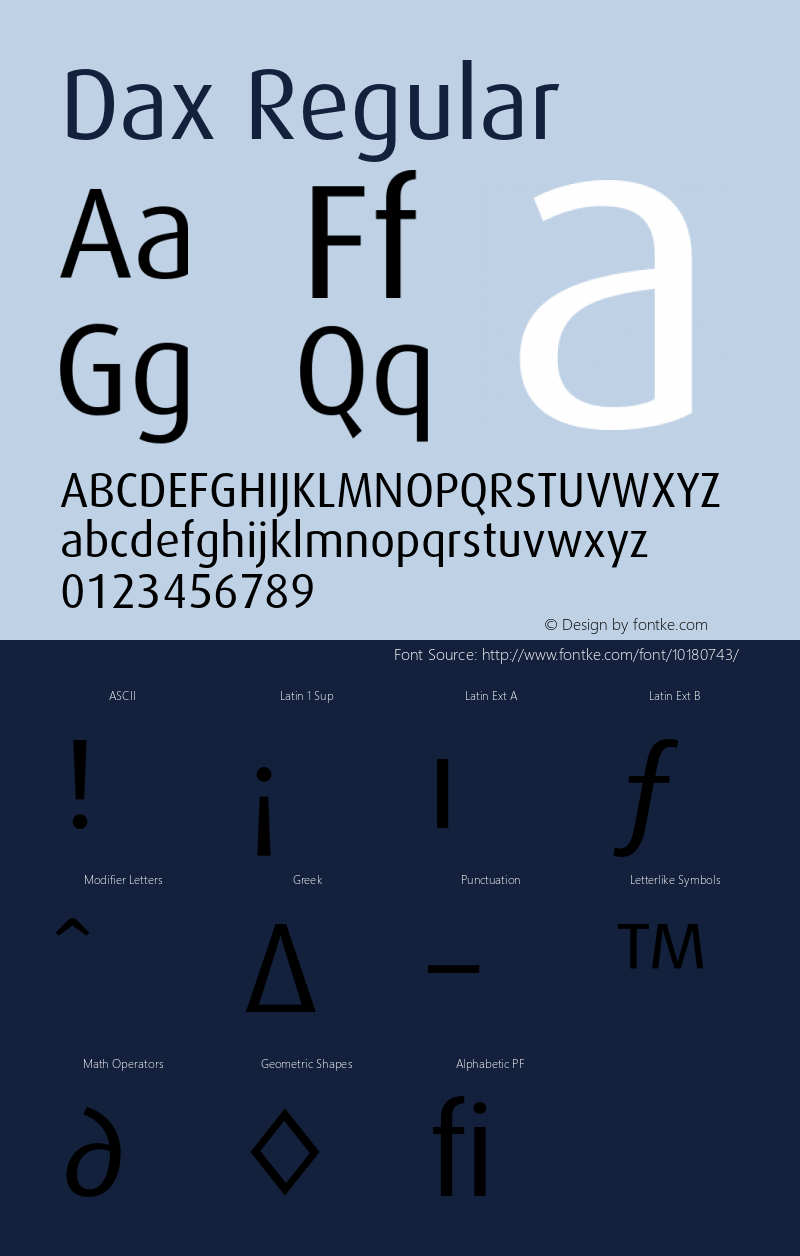 Dax Regular 001.000 Font Sample