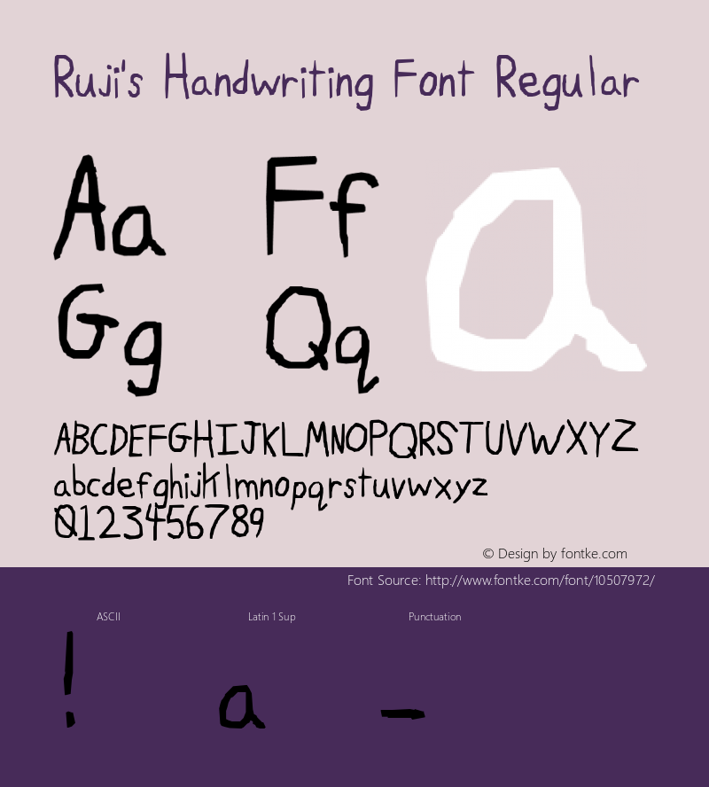 Ruji's Handwriting Font Regular Lanier My Font Tool for Tablet PC 1.0 Font Sample