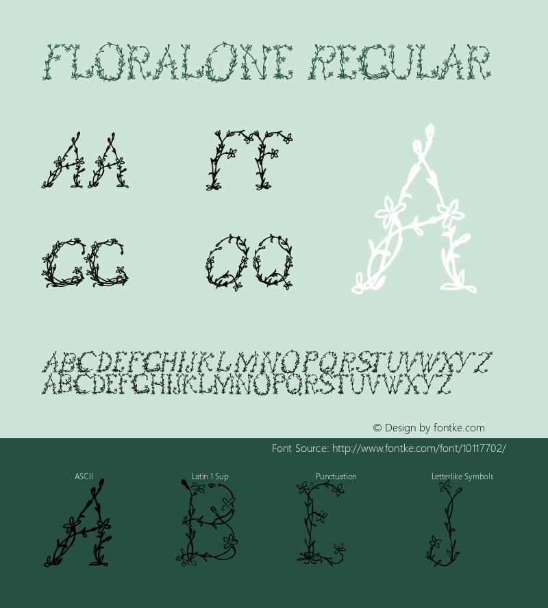 FloralOne Regular 1.0 2003-08-02 Font Sample