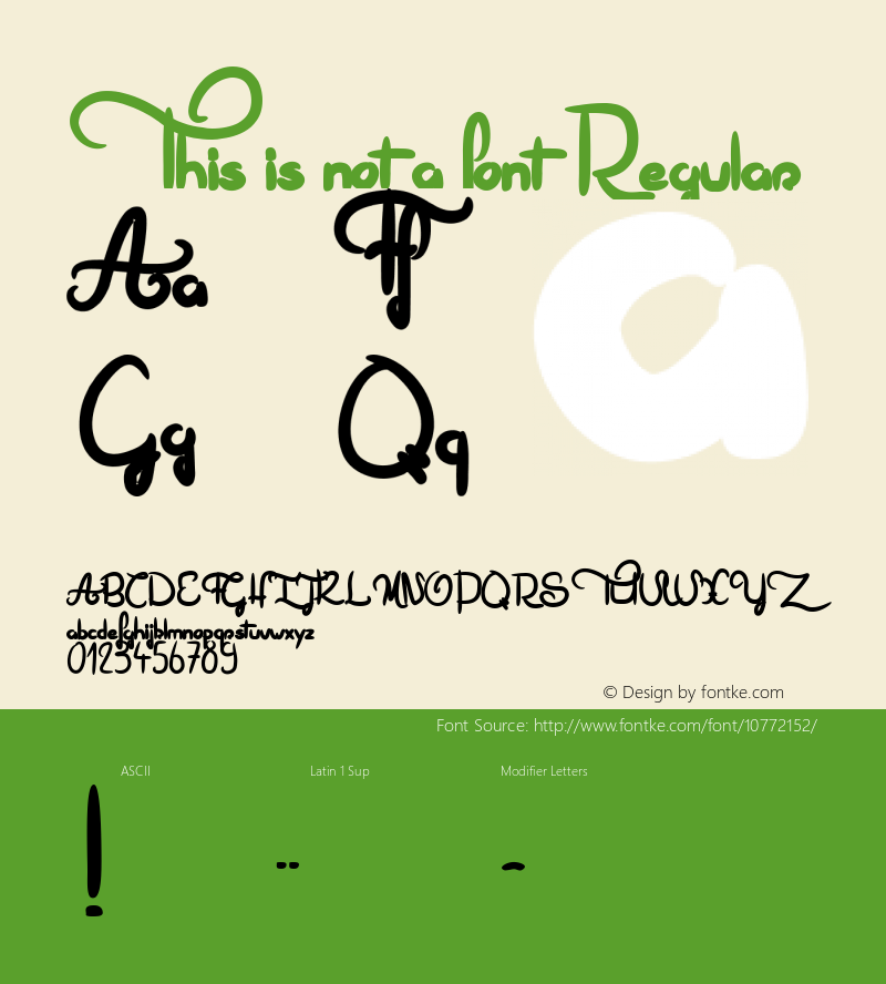 This is not a font Regular Version 001.000 Font Sample