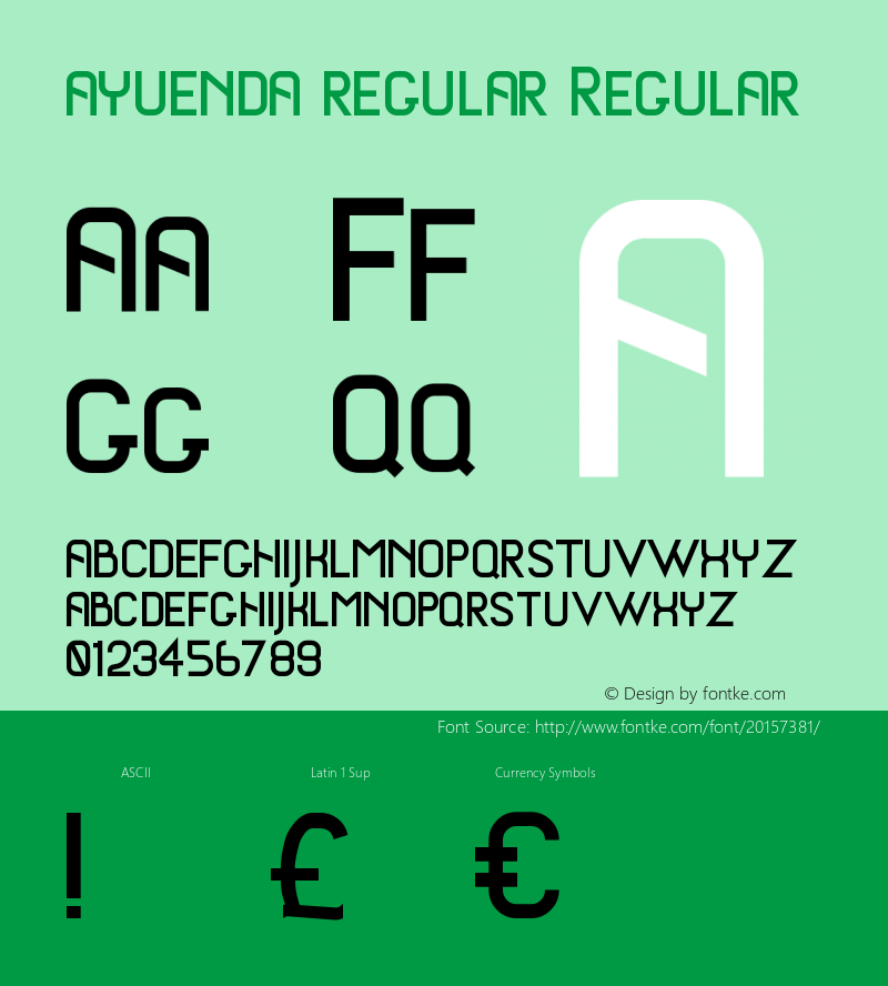 ayuendaregular Version 1.000;PS 001.001;hotconv 1.0.56 Font Sample