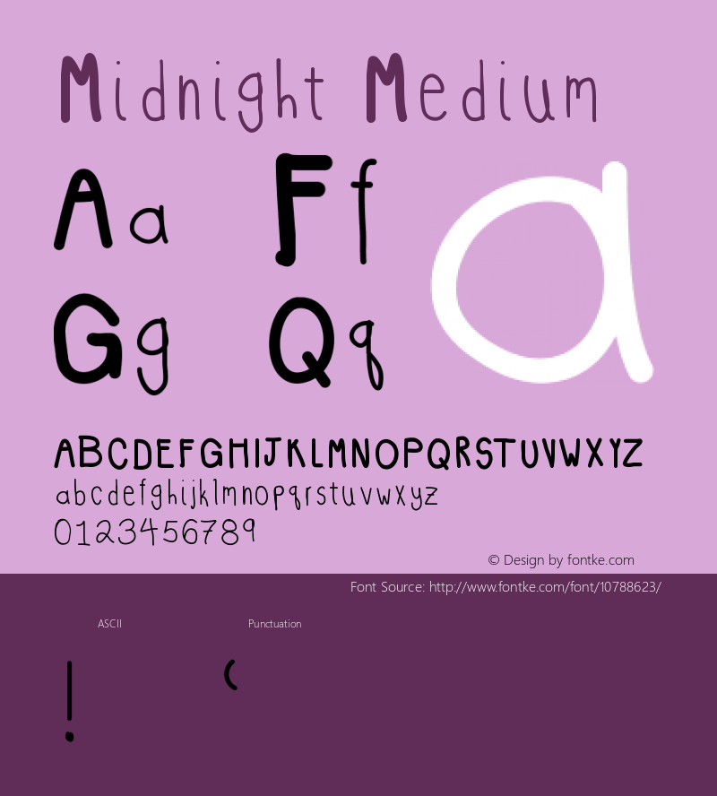 Midnight Medium Version 001.000 Font Sample