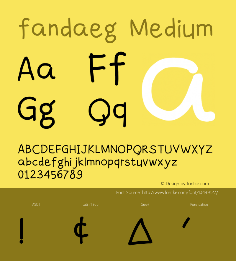 fandaeg Medium Version 1.0 Font Sample