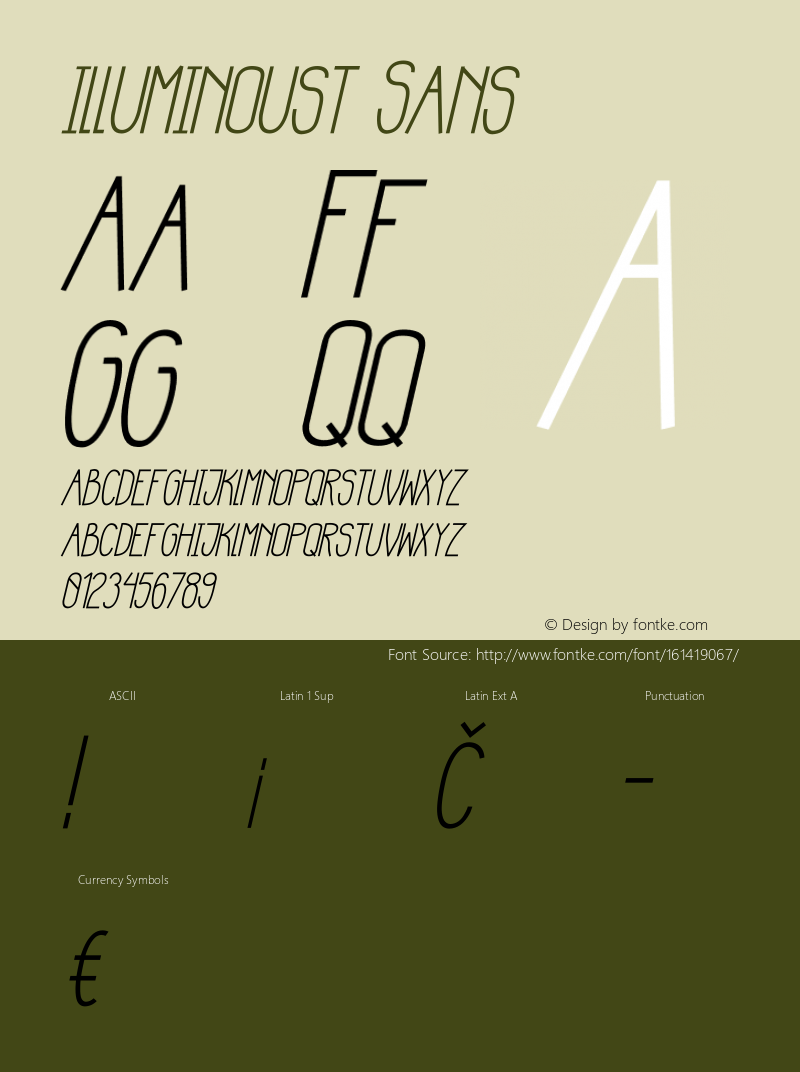 Illuminoust-Italic Version 001.000 Font Sample