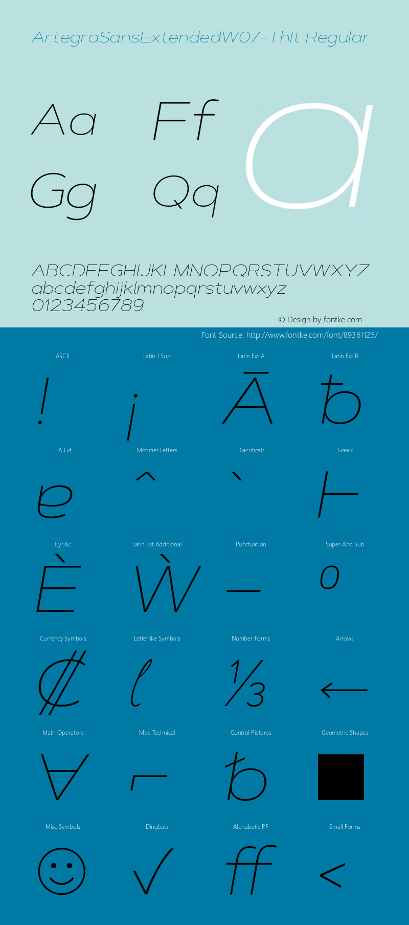 Artegra Sans Extended W07 Th It Version 1.004 Font Sample