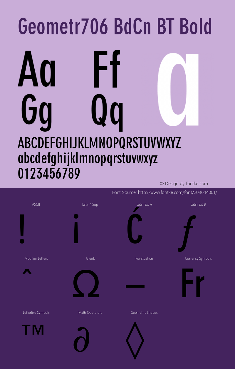 Geometric 706 Bold Condensed BT mfgpctt-v1.29 Fri Apr 10 15:23:07 EDT 1992图片样张