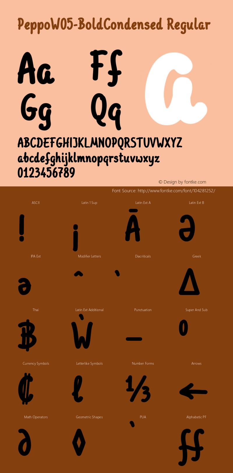 Peppo W05 Bold Condensed Version 2.00 Font Sample